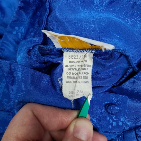 Vintage Ruffle Front Shoulder Pad Button Back 7/8 - Picture 8 of 12